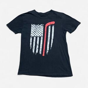 Black American white and red small size graphic T shirt #american #graphic